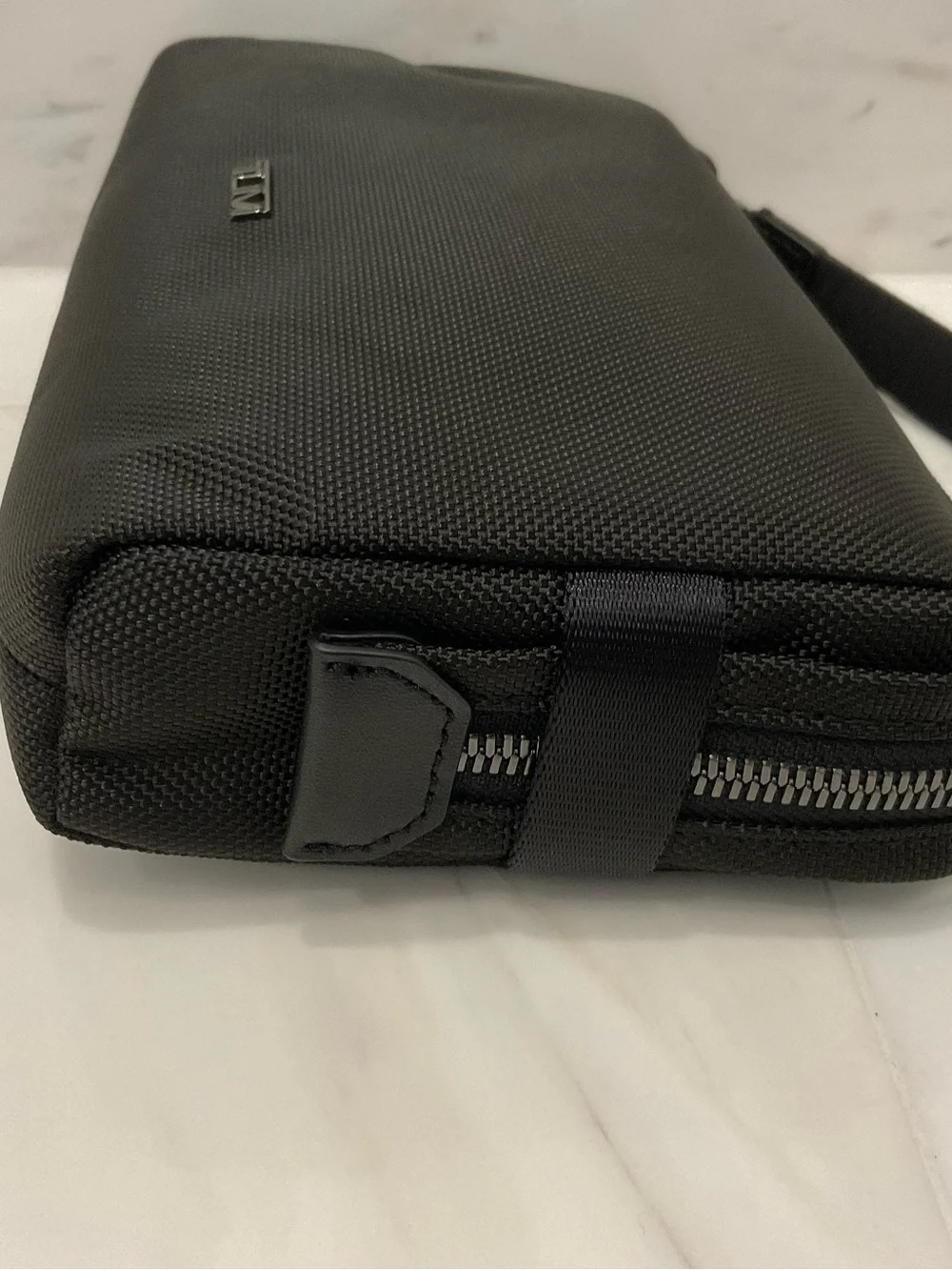 NEW TUMI 8.75” Ballistic Nylon Zippered Pouch with Strap Cosmetic Bag - BLACK